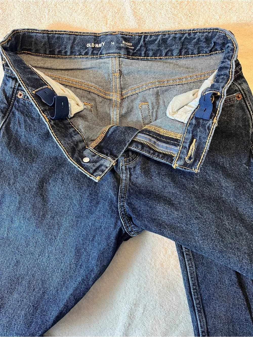 Old Navy BOYS  Dark Blue BAGGY WIDE LEG JEANS SIZE 14